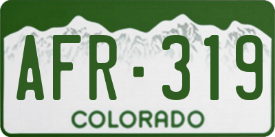 CO license plate AFR319