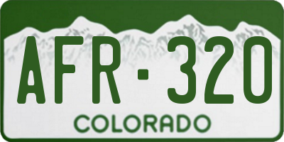 CO license plate AFR320