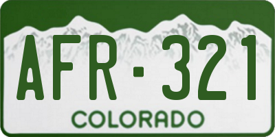 CO license plate AFR321