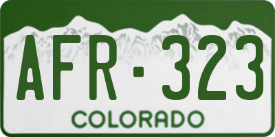 CO license plate AFR323