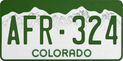 CO license plate AFR324
