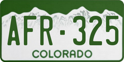CO license plate AFR325