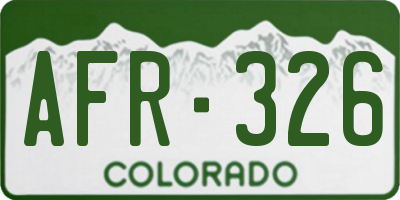 CO license plate AFR326