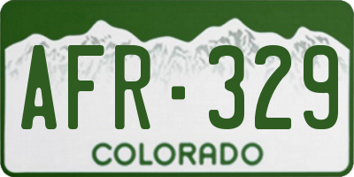 CO license plate AFR329