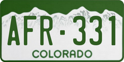 CO license plate AFR331