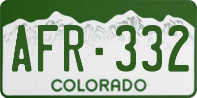 CO license plate AFR332