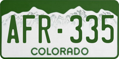 CO license plate AFR335