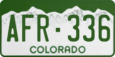 CO license plate AFR336
