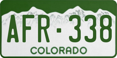 CO license plate AFR338