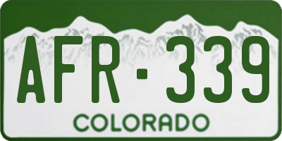 CO license plate AFR339
