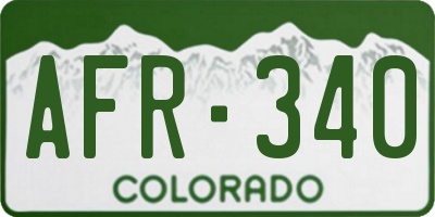 CO license plate AFR340