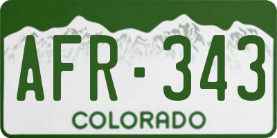 CO license plate AFR343