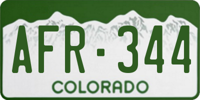 CO license plate AFR344