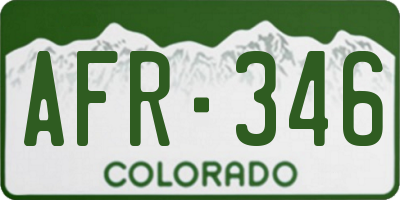 CO license plate AFR346