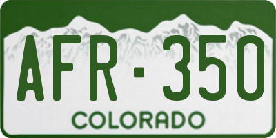 CO license plate AFR350