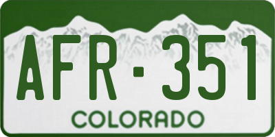 CO license plate AFR351