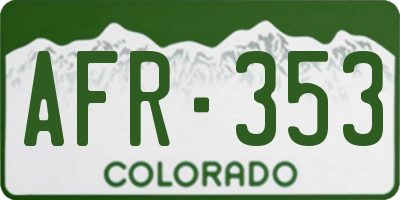 CO license plate AFR353