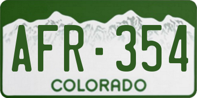 CO license plate AFR354