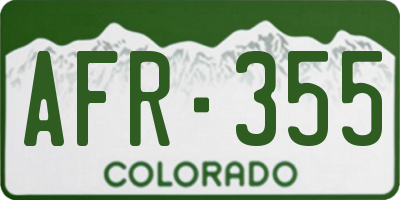 CO license plate AFR355