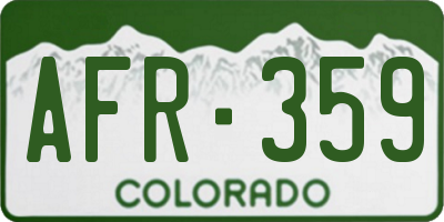 CO license plate AFR359