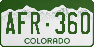 CO license plate AFR360