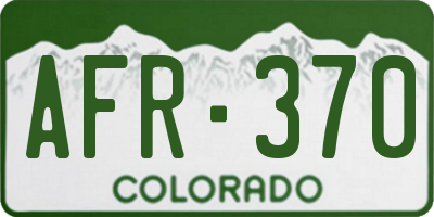 CO license plate AFR370