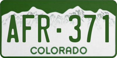 CO license plate AFR371