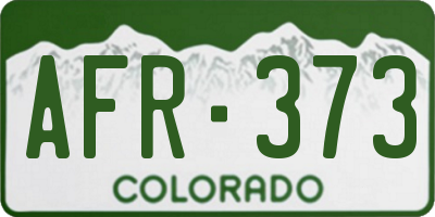 CO license plate AFR373