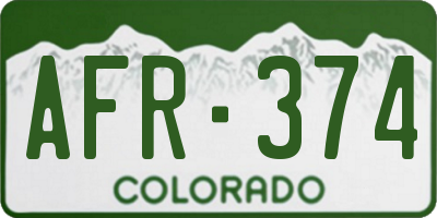 CO license plate AFR374