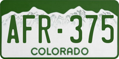 CO license plate AFR375