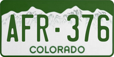 CO license plate AFR376