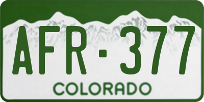 CO license plate AFR377