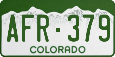 CO license plate AFR379