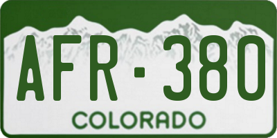 CO license plate AFR380