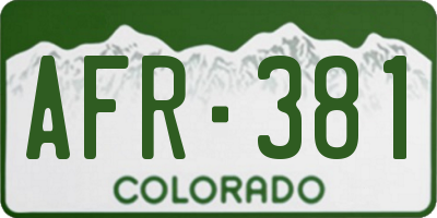 CO license plate AFR381