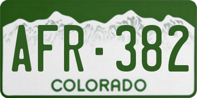 CO license plate AFR382