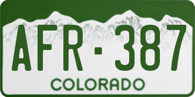 CO license plate AFR387