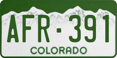 CO license plate AFR391