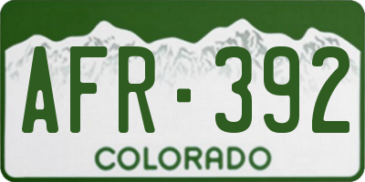 CO license plate AFR392