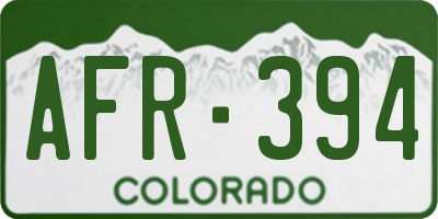 CO license plate AFR394
