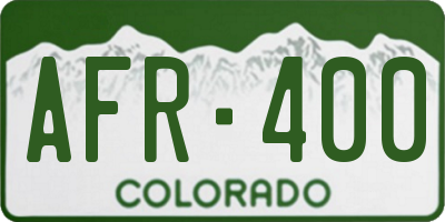 CO license plate AFR400