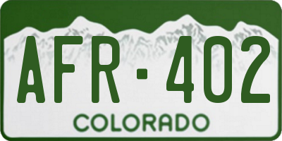 CO license plate AFR402