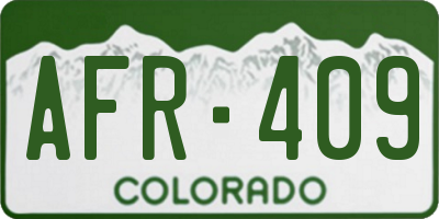 CO license plate AFR409