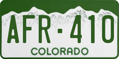 CO license plate AFR410