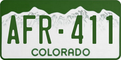 CO license plate AFR411