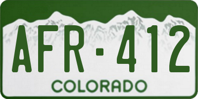 CO license plate AFR412