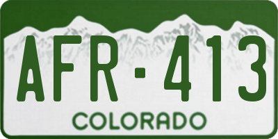 CO license plate AFR413