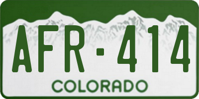 CO license plate AFR414