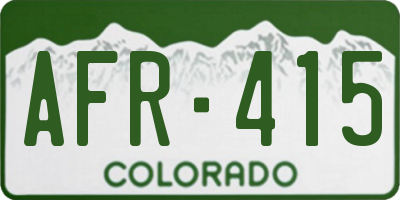 CO license plate AFR415