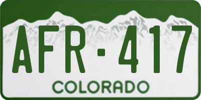 CO license plate AFR417